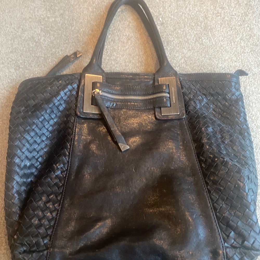 Soft black leather bag Francesco Biasia